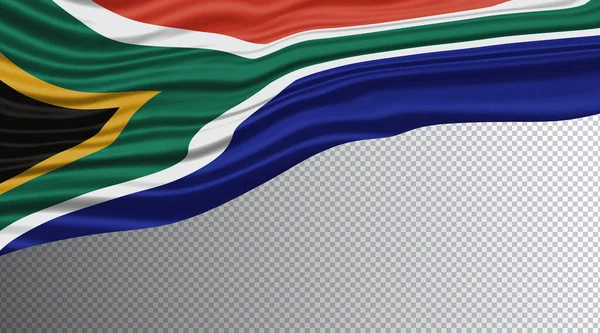 Sudafrica Bandiera Ondulata Percorso Ritaglio Bandiera Nazionale — Foto Stock