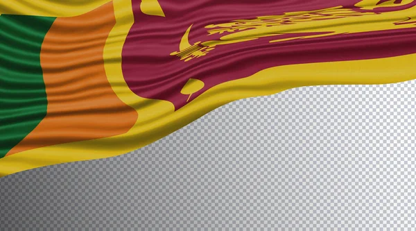 Sri Lanka Bandeira Ondulada Caminho Recorte Bandeira Nacional — Fotografia de Stock