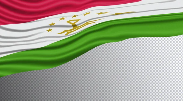 Tadschikistan Wavy Flagge Nationalflagge Clipping Pfad — Stockfoto
