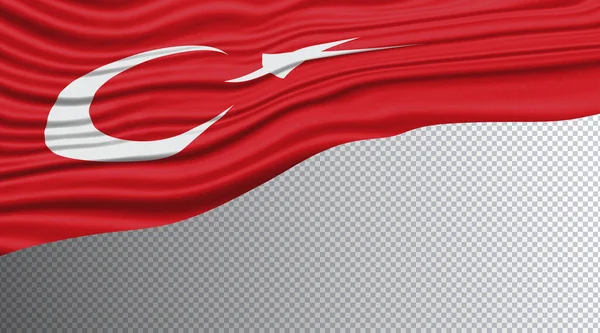 Turquie Drapeau Ondulé Chemin Coupe Drapeau National — Photo