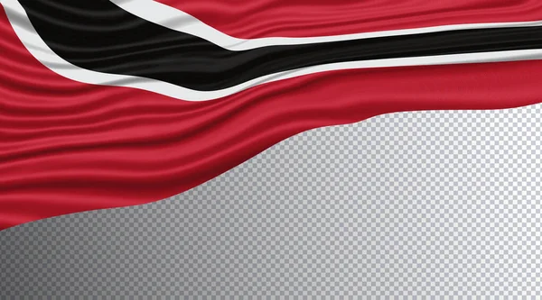 Trinidad Tobago Wavy Flag Nationale Vlag Knippad — Stockfoto