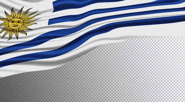 Uruguay Wavy Flag Nemzeti Zászló Vágási Útvonal — Stock Fotó