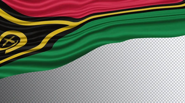 Vanuatu Wavy Flag Percorso Ritaglio Bandiera Nazionale — Foto Stock