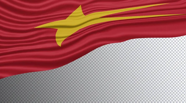 Vietnam Wavy Flag Nemzeti Zászló Vágási Útvonal — Stock Fotó