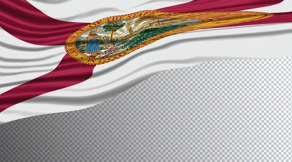 Florida State Wavy Flag Clipping Pfad Florida Flagge Hintergrund — Stockfoto