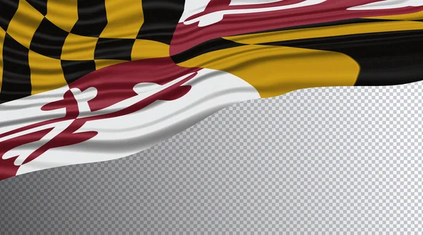 Maryland Állam Wavy Flag Nyírás Útvonal Maryland Zászló Háttér — Stock Fotó