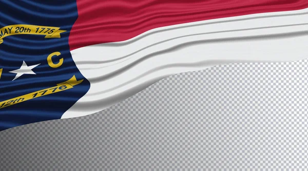 North Carolina State Wavy Flagge Clipping Pfad North Carolina Flagge — Stockfoto