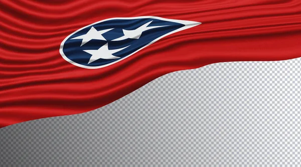 Tennessee State Wavy Flagge Clipping Pfad Tennessee Flagge Hintergrund — Stockfoto
