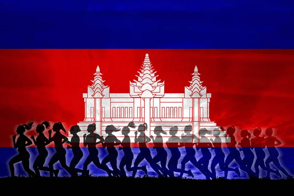 Камбоджа Женщины Борются Права Концепцию Женщин Независимость Равенство Женщин Прочность — стоковое фото