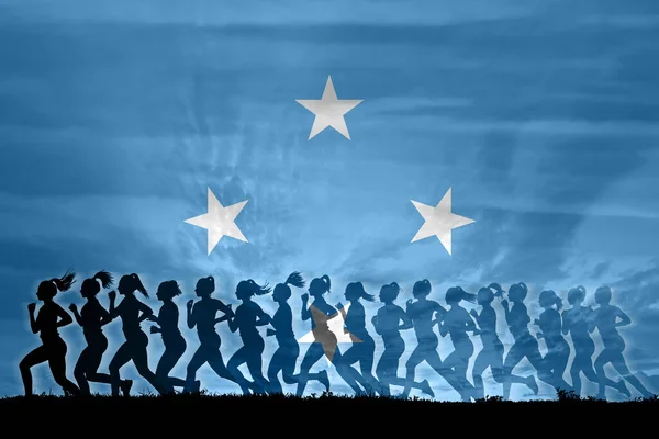 Micronesia Mujeres Luchan Por Los Derechos Concepto Mujer Independencia Igualdad —  Fotos de Stock