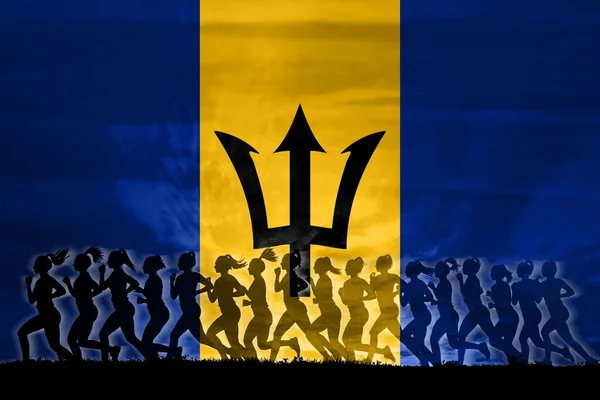 Barbados Mujeres Luchan Por Los Derechos Concepto Mujer Independencia Igualdad — Foto de Stock