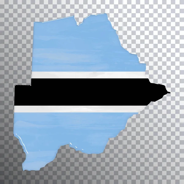 Bandeira Mapa Botsuana Fundo Transparente Caminho Recorte — Fotografia de Stock