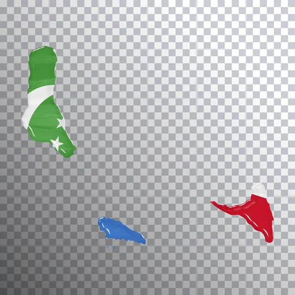 Komorská Vlajka Mapa Průhledné Pozadí Cesta Oříznutí — Stock fotografie
