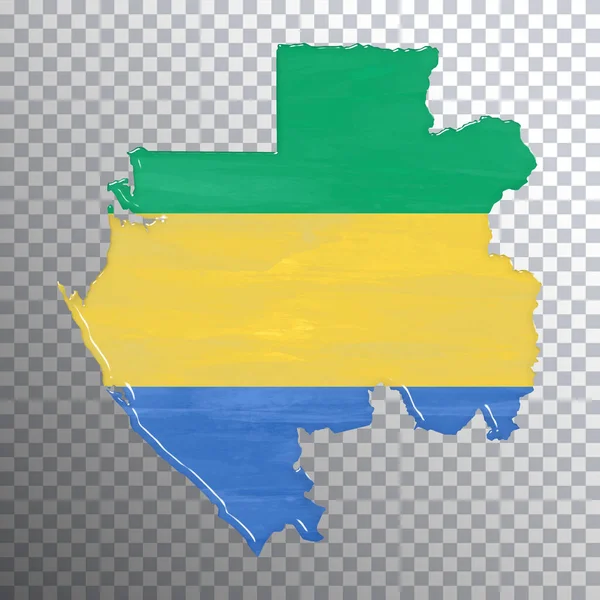 Gabon Flag Map Transparent Background Clipping Path — Stock Photo, Image