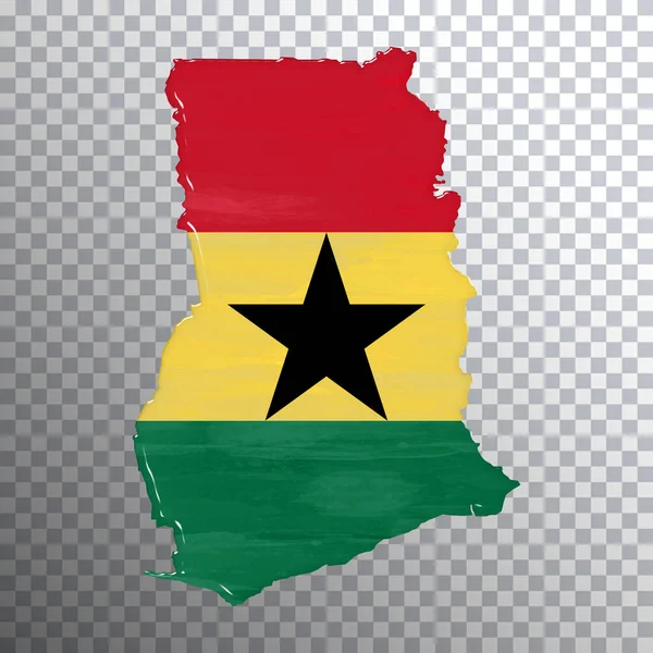 Ghána Zászló Térkép Átlátszó Háttér Vágási Útvonal — Stock Fotó