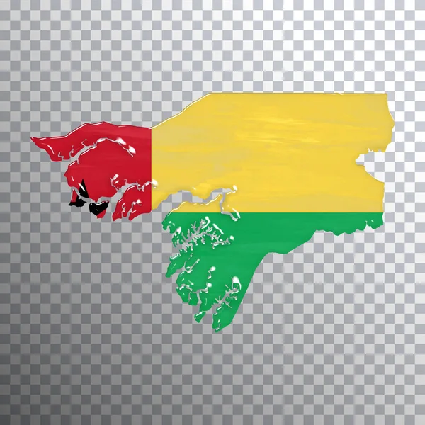 Guinee Bissau Vlag Kaart Transparante Achtergrond Knippad — Stockfoto