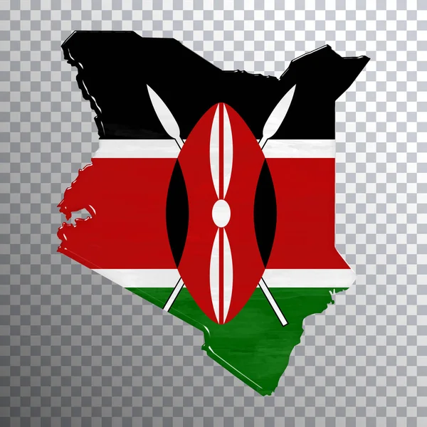 Drapeau Carte Kenya Fond Transparent Sentier Coupe — Photo