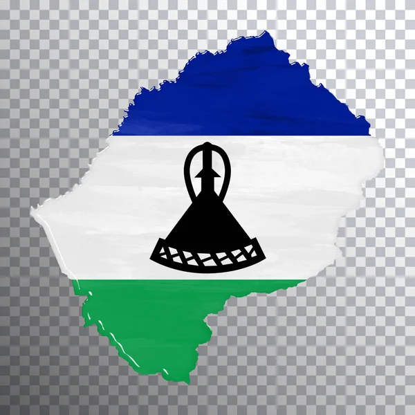 Lesotho Flag Map Transparent Background Clipping Path — Stock fotografie