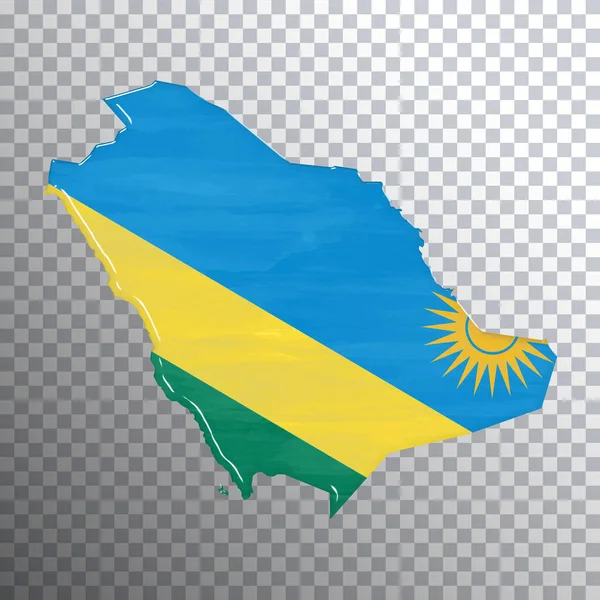 Bandiera Mappa Ruandese Sfondo Trasparente Percorso Ritaglio — Foto Stock