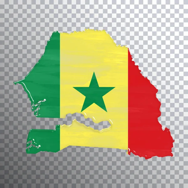 Szenegál Zászló Térkép Átlátszó Háttér Vágási Útvonal — Stock Fotó