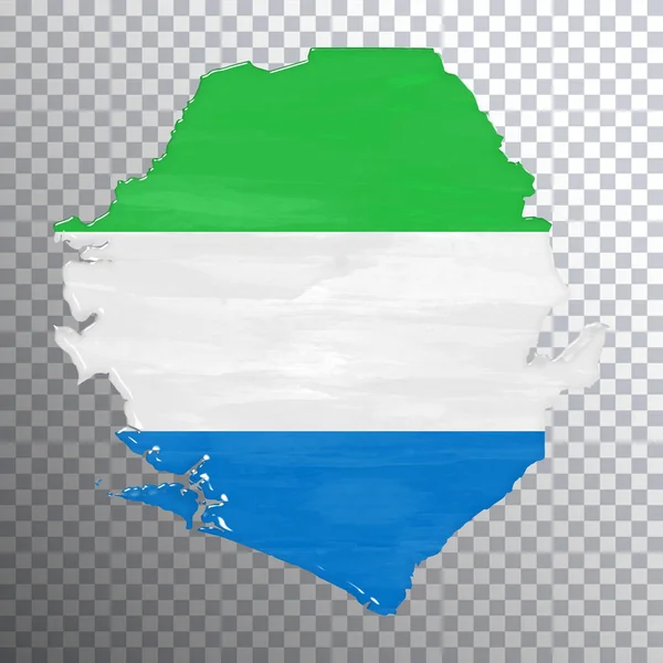 Sierra Leone Flag Map Transparent Background Clipping Path — Stock fotografie