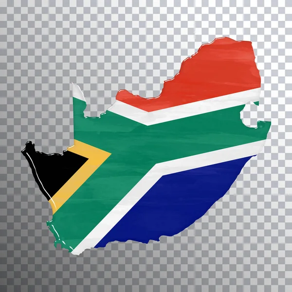 Sydafrika Flagga Och Karta Transparent Bakgrund Klippbana — Stockfoto