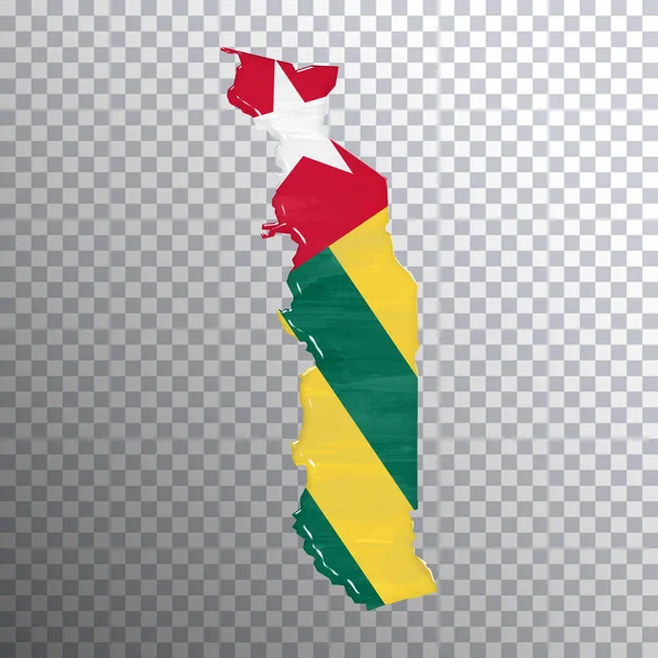 多哥国旗和地图 透明背景 裁剪路径 — 图库照片