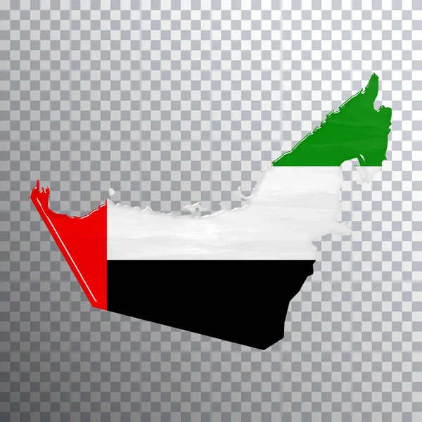 Emirados Árabes Unidos Bandeira Mapa Fundo Transparente Caminho Clipping — Fotografia de Stock