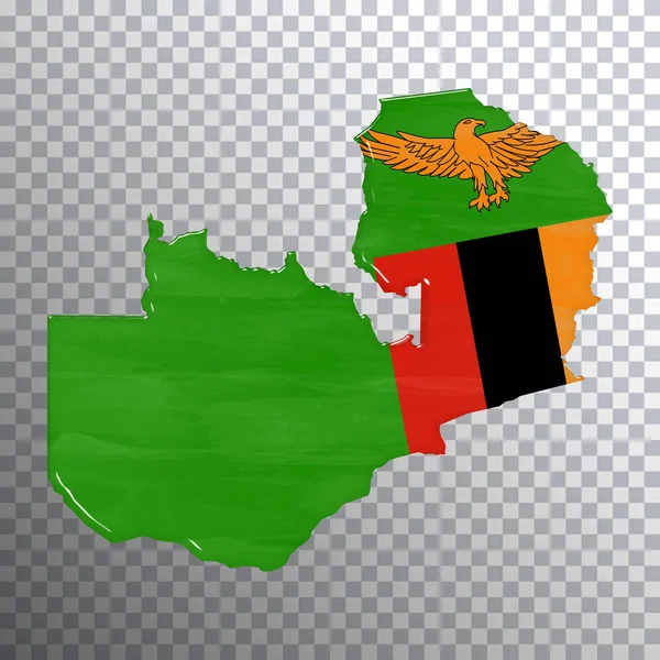Zambia Vlag Kaart Transparante Achtergrond Knippad — Stockfoto