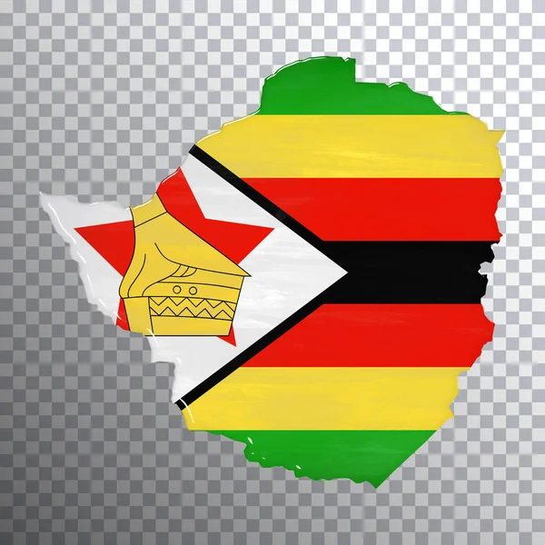 Zimbabwe Bandiera Mappa Sfondo Trasparente Percorso Ritaglio — Foto Stock