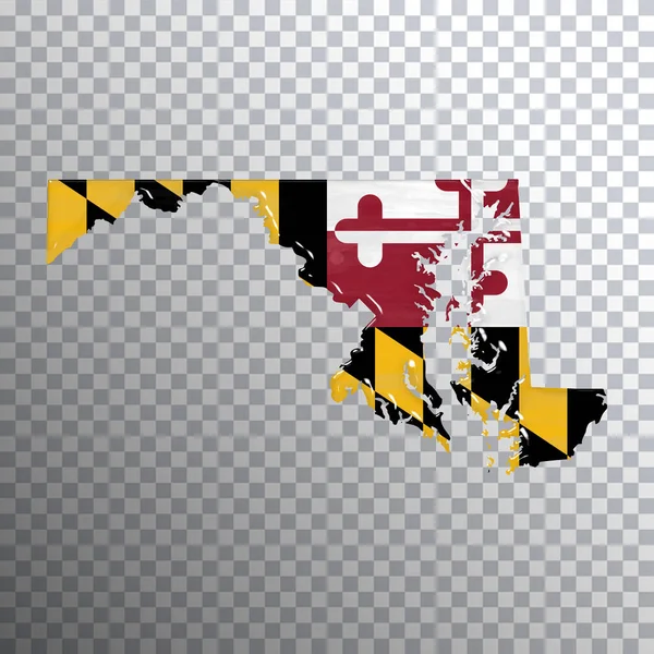 Maryland Zászló Térkép Átlátszó Háttér Vágási Útvonal — Stock Fotó
