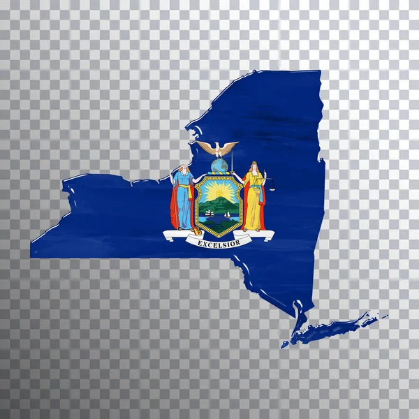 New York Flag Map Open Background Clipping Path — 스톡 사진