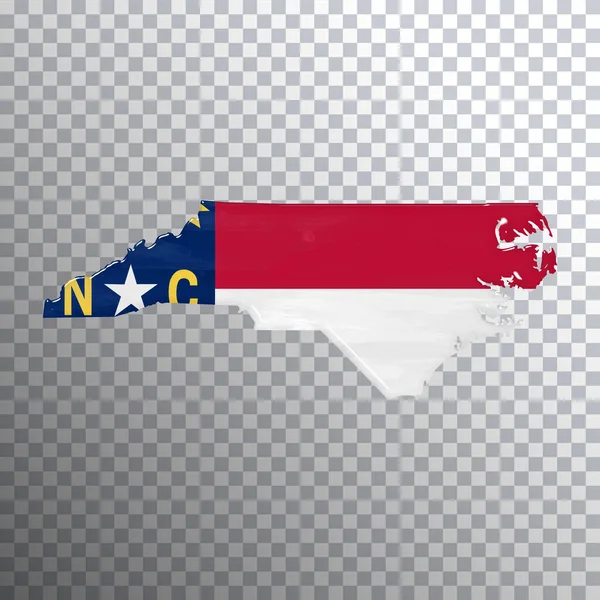 North Carolina Vlag Kaart Transparante Achtergrond Knippad — Stockfoto