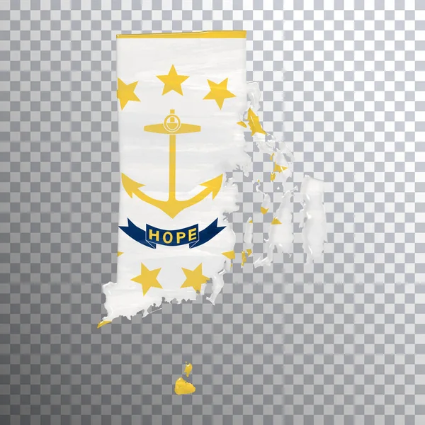 Прапор Род Айленду Карта Прозоре Тло Кліпппінг Шлях — стокове фото