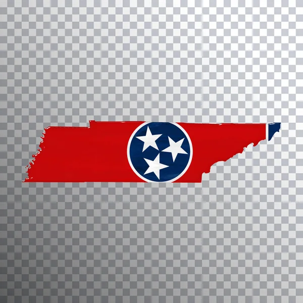 Tennessee Bandeira Mapa Fundo Transparente Caminho Clipping — Fotografia de Stock
