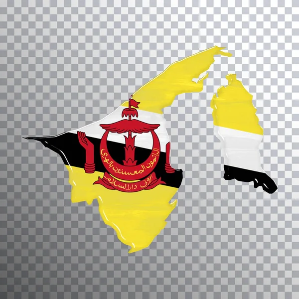 Brunei Darussalam Bandera Mapa Fondo Transparente Recorte Ruta — Foto de Stock