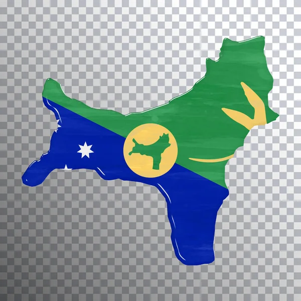 Bandeira Mapa Ilha Christmas Fundo Transparente Caminho Recorte — Fotografia de Stock