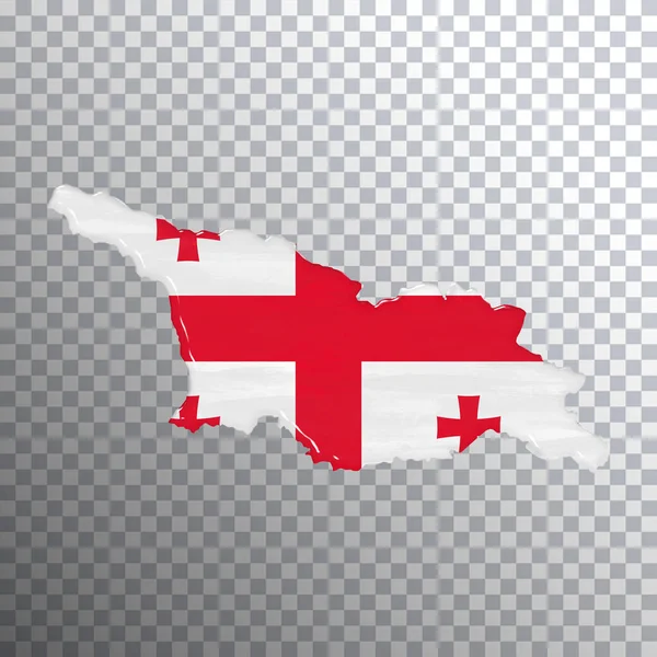 stock image Georgia flag and map, transparent background, Clipping path