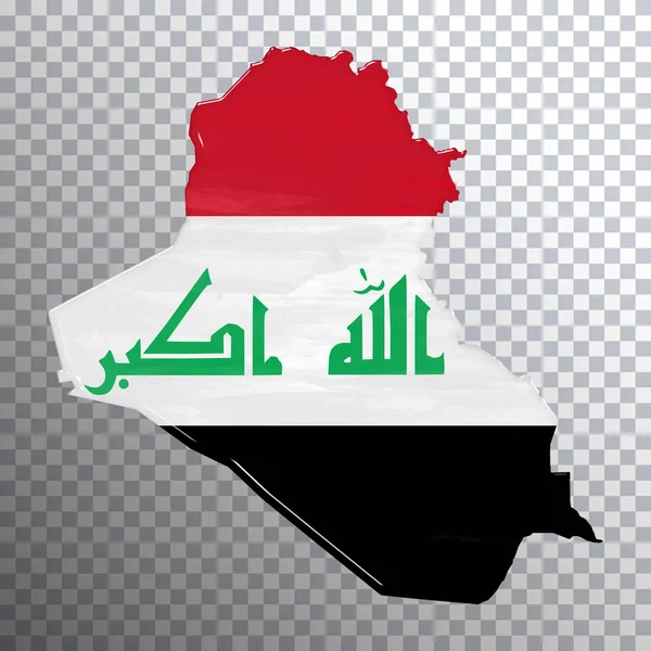 Bandeira Mapa Iraque Fundo Transparente Caminho Recorte — Fotografia de Stock