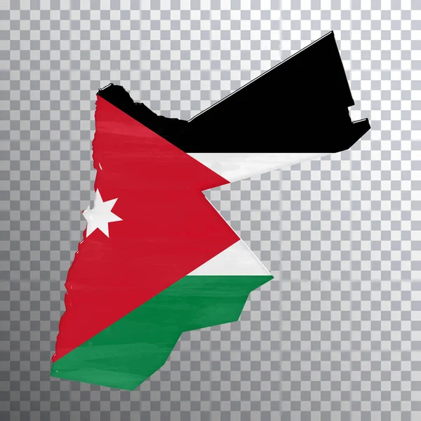 Jordânia Bandeira Mapa Fundo Transparente Caminho Clipping — Fotografia de Stock