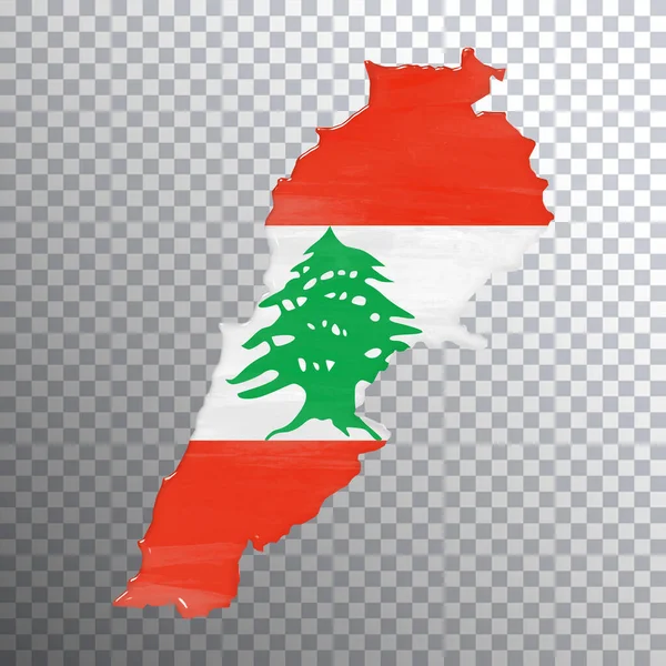 Lebanon Flag Map Transparent Background Clipping Path — Stock Photo, Image