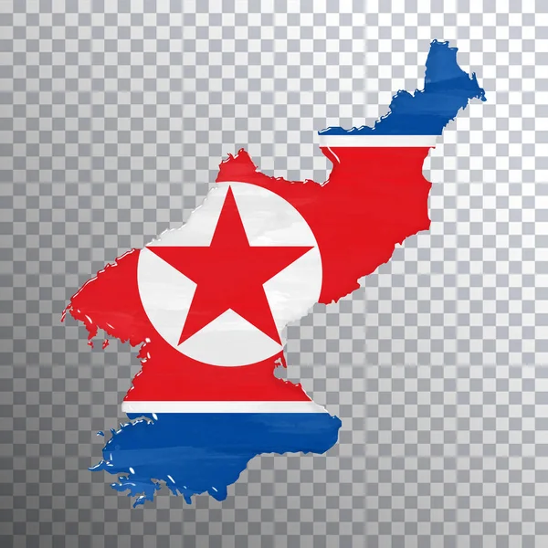 Corea Del Norte Bandera Mapa Fondo Transparente Ruta Recorte — Foto de Stock
