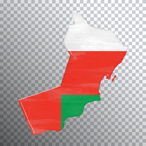 Oman Drapeau Carte Fond Transparent Sentier Coupe — Photo
