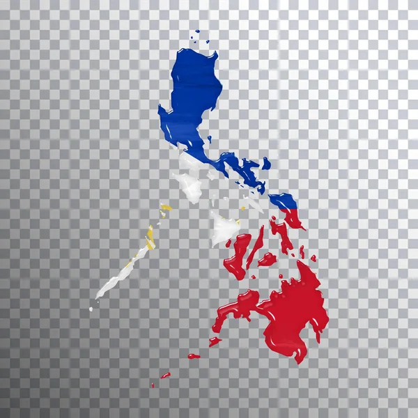 Philippinen Flagge Und Landkarte Transparenter Hintergrund Clipping Path — Stockfoto