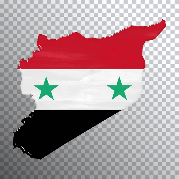 Syrien Flagge Und Landkarte Transparenter Hintergrund Clipping Path — Stockfoto