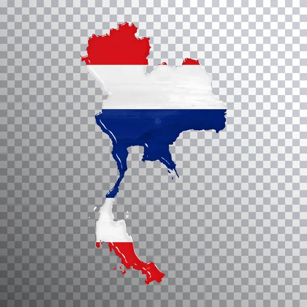 泰国国旗和地图 透明背景 裁剪路径 — 图库照片