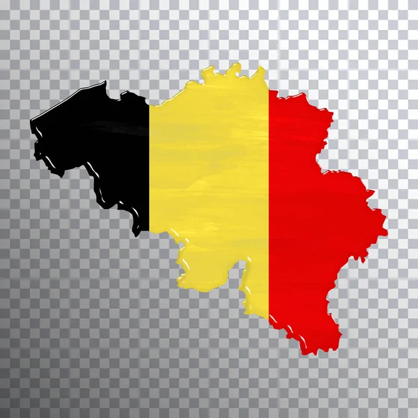 Σημαία Και Χάρτης Βελγίου Διαφανές Φόντο Χάραξη Διαδρομής — Φωτογραφία Αρχείου