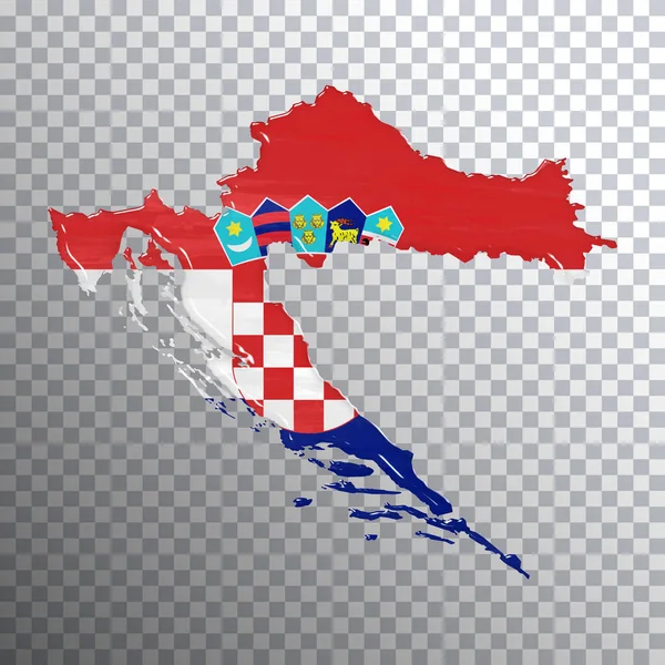 Прапор Хорватії Карта Прозоре Тло Клейпуючий Шлях — стокове фото