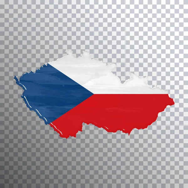 Tsjechische Republiek Vlag Kaart Transparante Achtergrond Knippad — Stockfoto