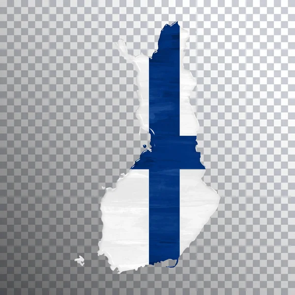 Finland Flagga Och Karta Transparent Bakgrund Klippbana — Stockfoto